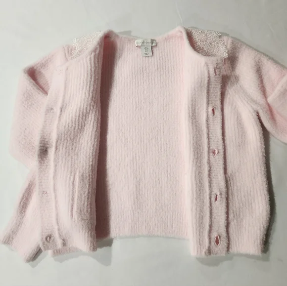House Of Harlow 1960 Soft Pink Cardigan With Lace Collar - Picture 13 of 16